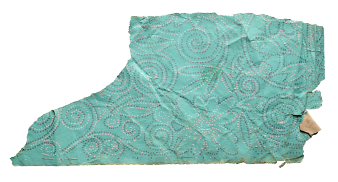 Old torn wallpaper on a white background. Old wallpaper for texture or background.