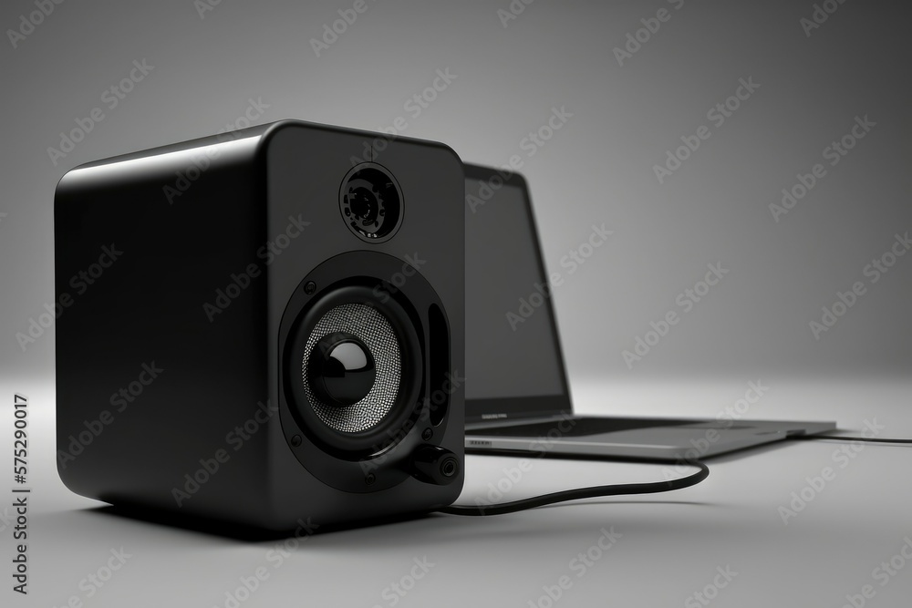 Aufkleber speaker jack for a computer. generative ai