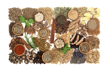 Nervine health food ingredients used to balance and relax or stimulate the nervous system. Natural...