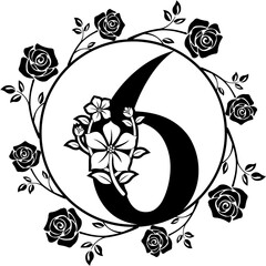 Rose Wreath Monogram Design