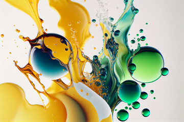 chemical reaction with substances of different colors made with Generative AI