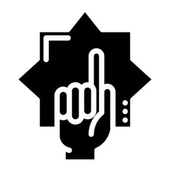 Obraz premium heaven pointer hand glyph 