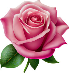 pink rose transparent background - Generative AI