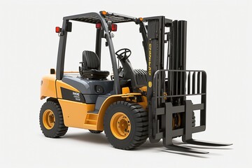 Isolated Fork Truck on White Background for Logistics and Transportation