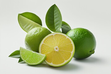 Isolated Limes Showing Their Juicy, Bright and Organic Beauty