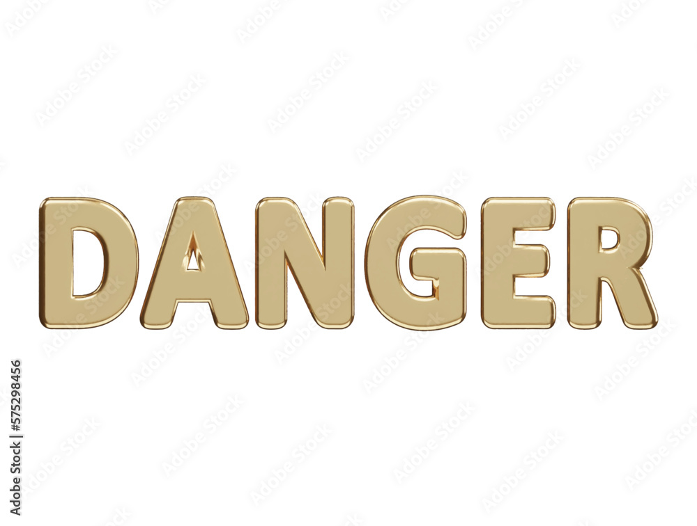 Aufkleber danger text effect 3d rendering vector illustration