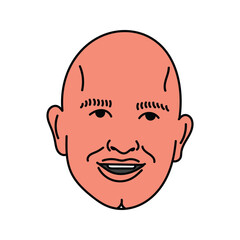 vector face of a bald man