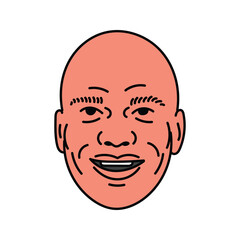 vector face of a bald man