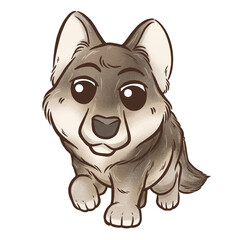 Vector illustration of Cartoon wolf 