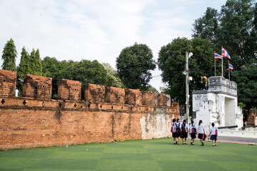 Ancient city walls of Kanchanaburi at Thailand