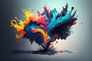 Abstract Art Illustration of Colorful Swirls and Cloud-Like Shapes