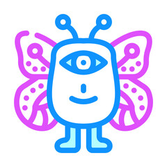 cute monster funny color icon vector illustration