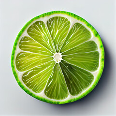 top down illustration of a sliced lime,ai generated