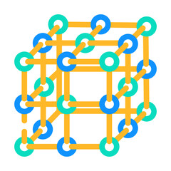 network molecular structure color icon vector illustration