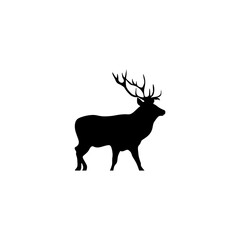 minimalist black deer silhouette vector design