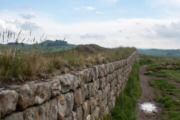 Northumberland countryside along Hadrian's Wall route at Crag Lough