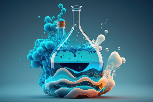 Distillation is used to separate blue liquids for use in science classes. Generative AI