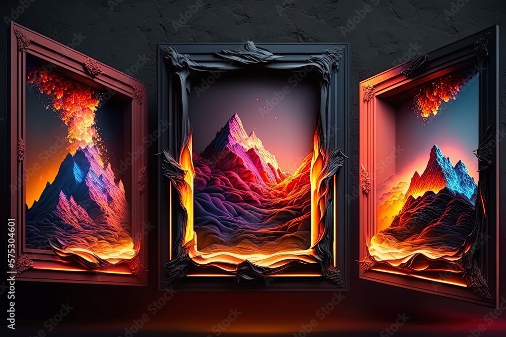 Poster fiery frames: blazing beacons of brilliance beaming onward generative ai