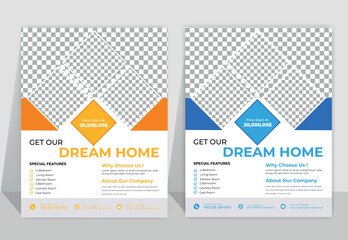 Construction dream house Business Flyer Template. for social media banner ads.