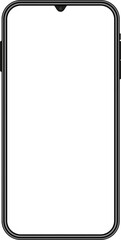 Smartphone interface, phone mockup with empty screen