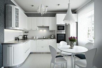 Fototapeta na wymiar Beautifully Remodeled and Updated Modern Kitchen. Generative AI