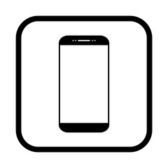 Mobile telephone symbol, smartphone icon button, chat web internet communication vector illustration