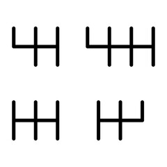 Set of Handle car manual shift lever icon, vehicle gear technology vector illustration equipment