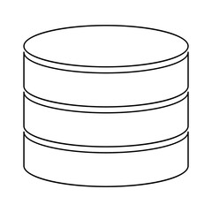 Database storage icon, internet network server cloud data symbol, connection system vector illustration