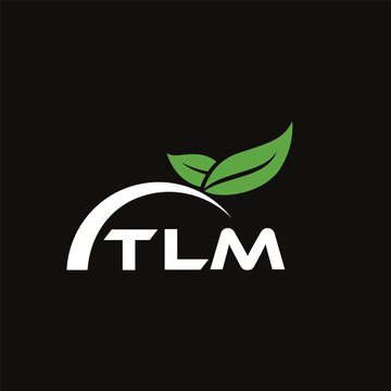 TLM letter nature logo design on black background. TLM creative initials letter leaf logo concept. TLM letter design.