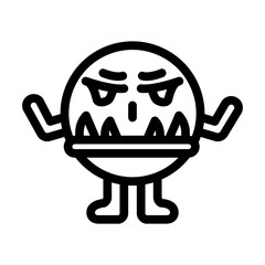 creature monster cute line icon vector illustration