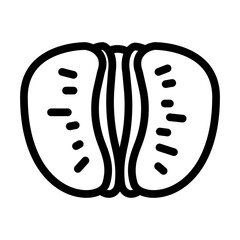 peeled tangerine slice line icon vector illustration