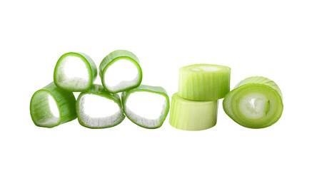 Green onions slice isolated on transparent png
