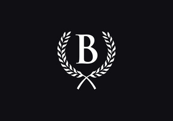 Laurel wreath logo and laurel wreath circle leaf icon design with letters. Laurel wreath leaf circle favicon and icon