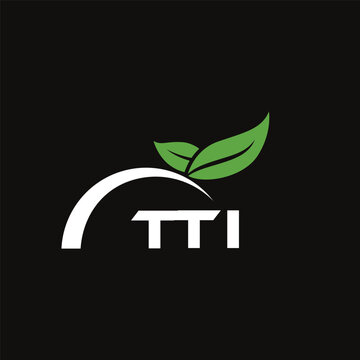 TTI letter nature logo design on black background. TTI creative initials letter leaf logo concept. TTI letter design.
