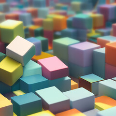 Cubes created with generative AI technology