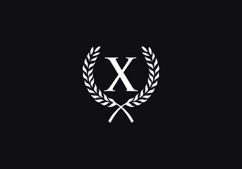 Laurel wreath logo and laurel wreath circle leaf icon design with letters. Laurel wreath leaf circle favicon and icon