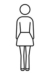 Modern woman icon pictogram. Bathroom Sign. Outline style