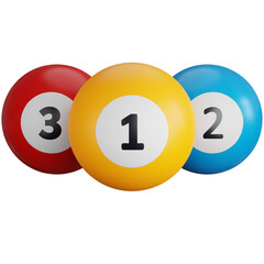 3D Icon Illustration Three billiard balls