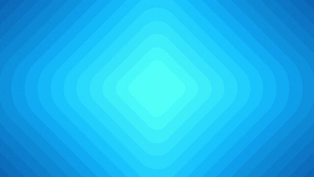 Light blue blurred diamonds appear one after another from the center. Abstract loop 4k background at 60fps.