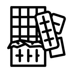 bar chocolate candy food line icon vector illustration