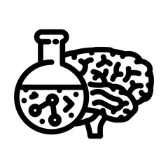 science brain line icon vector illustration
