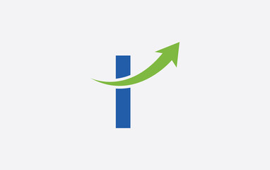 Financial logo symbol and Growth arrow icon monogram for business