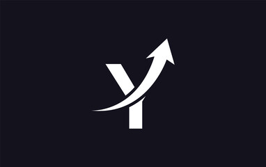Financial logo symbol and Growth arrow icon monogram for business