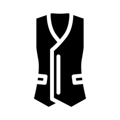 waistcoat outerwear male glyph icon vector illustration
