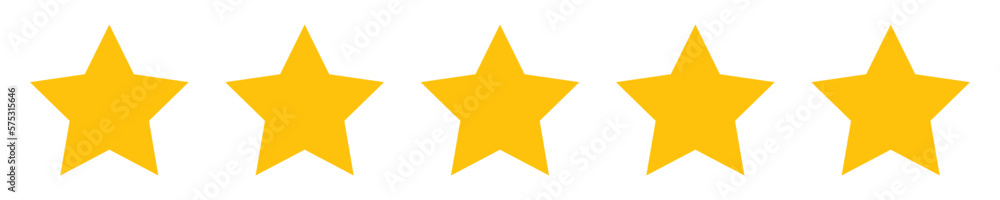Wall mural golden star rating vector isolated. quality star shape of service measurement. review, ranking syste