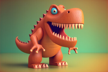 Zabawkowy 3d tyranozaur, dinozaur, Toy 3d tyrannosaurus, dinosaur - AI Generated - obrazy, fototapety, plakaty