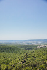 beautiful mountains with green forest view from above nature hiking