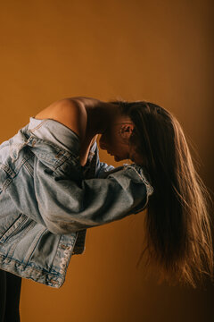 Female teengaer fixing her hair