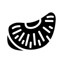 slice mandarin clementine glyph icon vector illustration