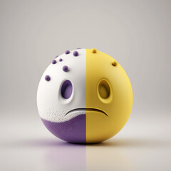 Smuty emoji, nieszczęśliwa buźka 3D- AI Generated - obrazy, fototapety, plakaty